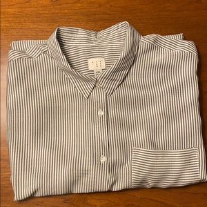 Gray Stripe Boyfriend Shirt